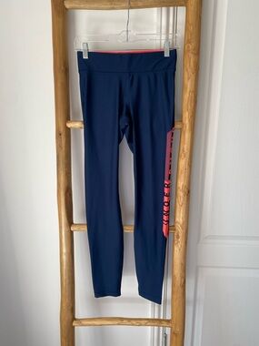 Under Armour Heat Gear Sport Navy Blue Compression Leggings Sportswear Sz M